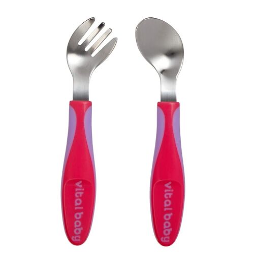 NOURISH growing up angled cutlery - Fizz (2piece)