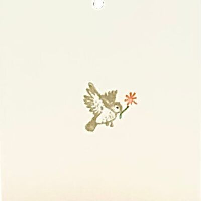 Tarjeta de flores - pájaro-flor