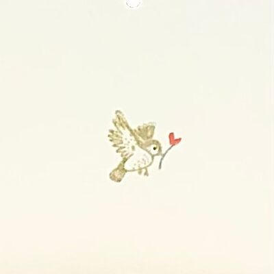Flower card - bird heart