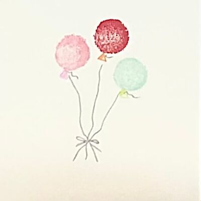 Tarjeta de flores - globos