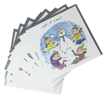 Pack de Noël - 2 de chacune des 4 cartes sur le thème de la famille par Rosie Brooks 2