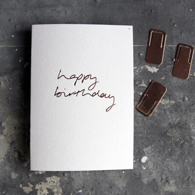 Happy Birthday - Hand Foiled Greetings Card