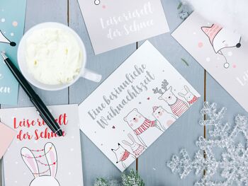 Ensemble de cartes de Noël en papier cerf-volant - 12 cartes postales conçues avec amour pour Noël - impression d'art à envoyer, décorer des colis et collectionner - ensemble de 14 amis de Noël 3