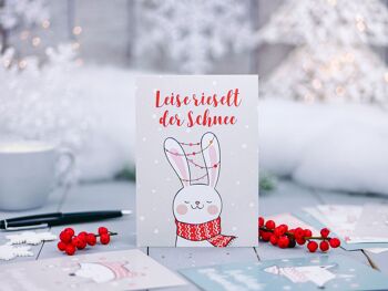 Ensemble de cartes de Noël en papier cerf-volant - 12 cartes postales conçues avec amour pour Noël - impression d'art à envoyer, décorer des colis et collectionner - ensemble de 14 amis de Noël 5