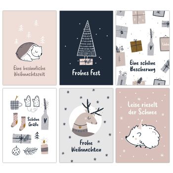 Ensemble de cartes de Noël - 12 cartes postales conçues avec amour pour Noël - impression d'art à envoyer, décorer des colis et collectionner - carte de voeux Noël - ensemble de cartes hygge 16 1