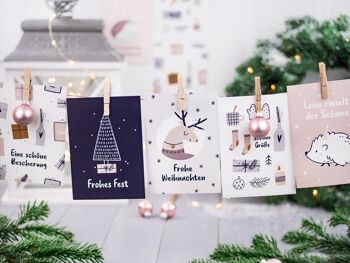 Ensemble de cartes de Noël - 12 cartes postales conçues avec amour pour Noël - impression d'art à envoyer, décorer des colis et collectionner - carte de voeux Noël - ensemble de cartes hygge 16 2