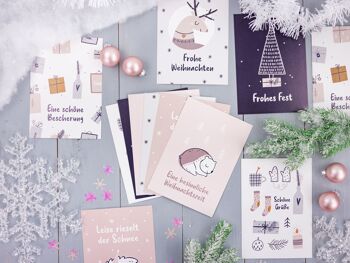 Ensemble de cartes de Noël - 12 cartes postales conçues avec amour pour Noël - impression d'art à envoyer, décorer des colis et collectionner - carte de voeux Noël - ensemble de cartes hygge 16 4