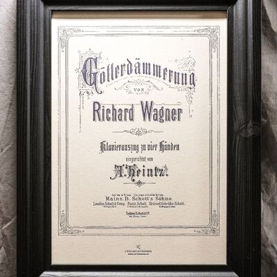 Stampa tipografica Opera Wagner Le Ring Poster Twilight of the Gods, A4, carta riciclata, musica classica, blu