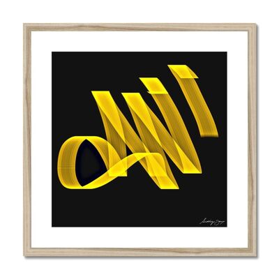 Digital Allah Yellow on Black - 20"x20" - Natural Frame