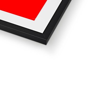 Digital Allah Blue on Red - 16"x12" - White Frame
