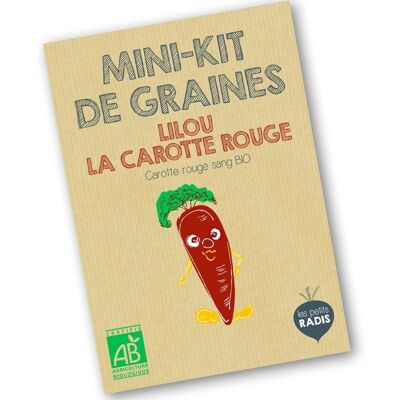 Mini kit de semillas ecológicas de Lilou la zanahoria roja