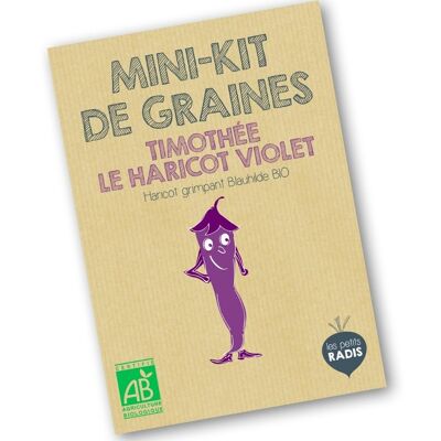 Mini kit de semillas orgánicas de Timothée el frijol morado
