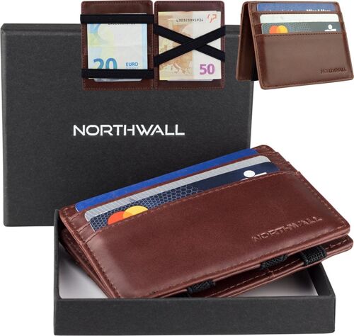 Northwall Magic Wallet Creditcardhouder Bruin Leer
