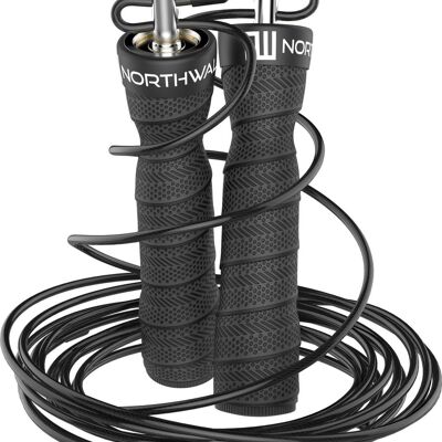 Northwall Skipping Rope - Cuerda de velocidad profesional para crossfit y fitness - Negro