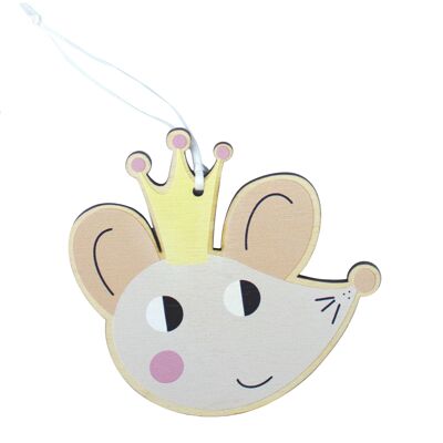 Princess Mouse Wooden Kids CHristmas Decoration