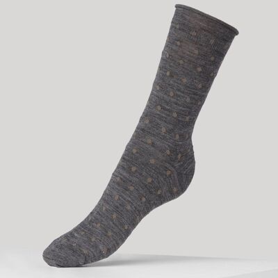 Louie Dots Wool Socks - Grey