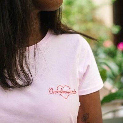 T-shirt Brodé Coeur de Banlieusarde 💕 #rose -