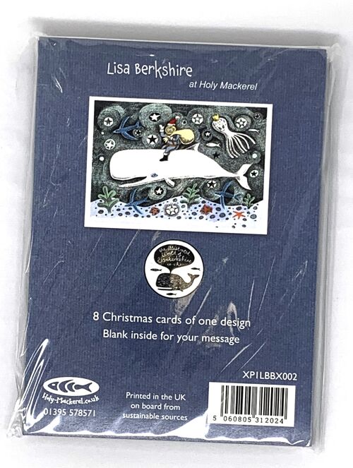 Lisa Berkshire Christmas pack - 8 x Undersea Santa cards