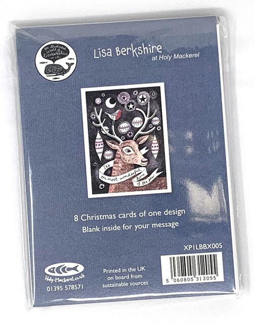 Lisa Berkshire Christmas pack - 8 x Stag cards