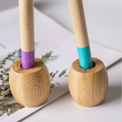 Set di 4 portaspazzolini in bambù - Supporto per spazzolino EcoSlurps confezione da 4