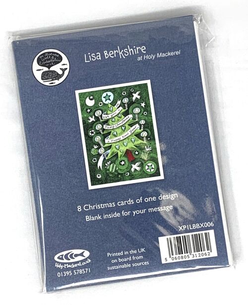 Lisa Berkshire Christmas pack - 8 x Christmas tree cards