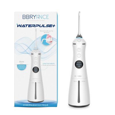 WATERPULSE + White Edition Rechargeable Cordless Electric Water Flosser