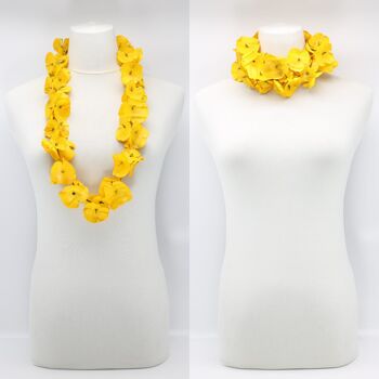 Bouteilles en plastique recyclées - Collier de fleurs de pavot Aqua - Peint à la main - Jaune 1