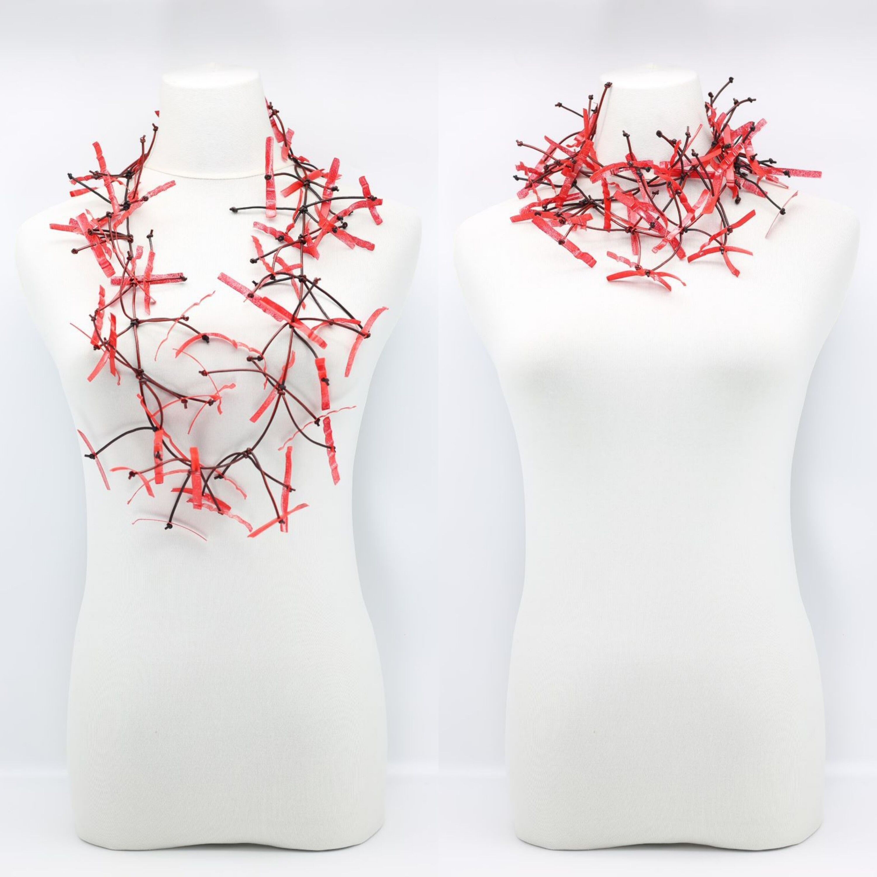 Aqua Willow Tree Halskette - Lang - Handbemalt - Rot