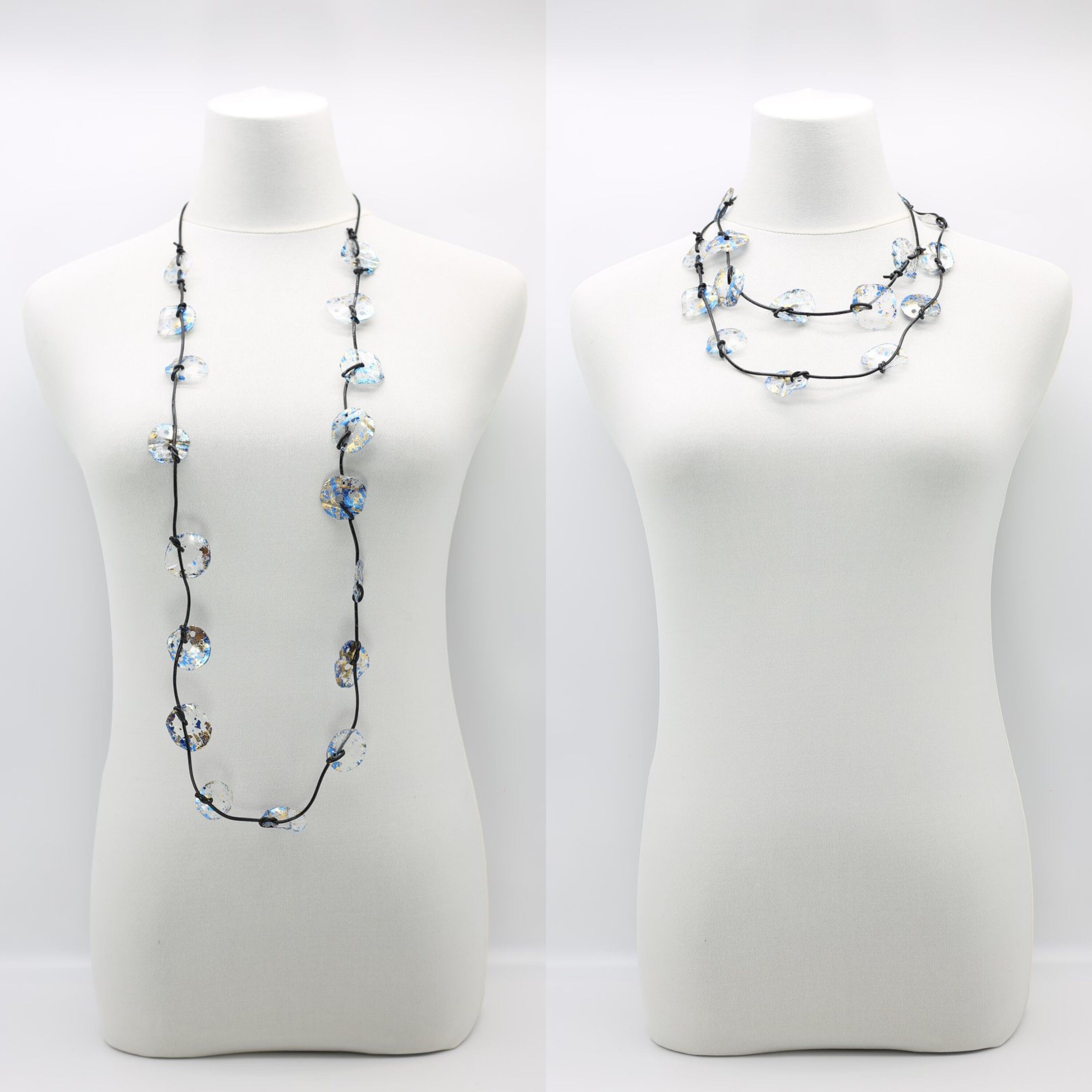 Aqua Lotus Root Halskette - Klein - Handvergoldet - Blau