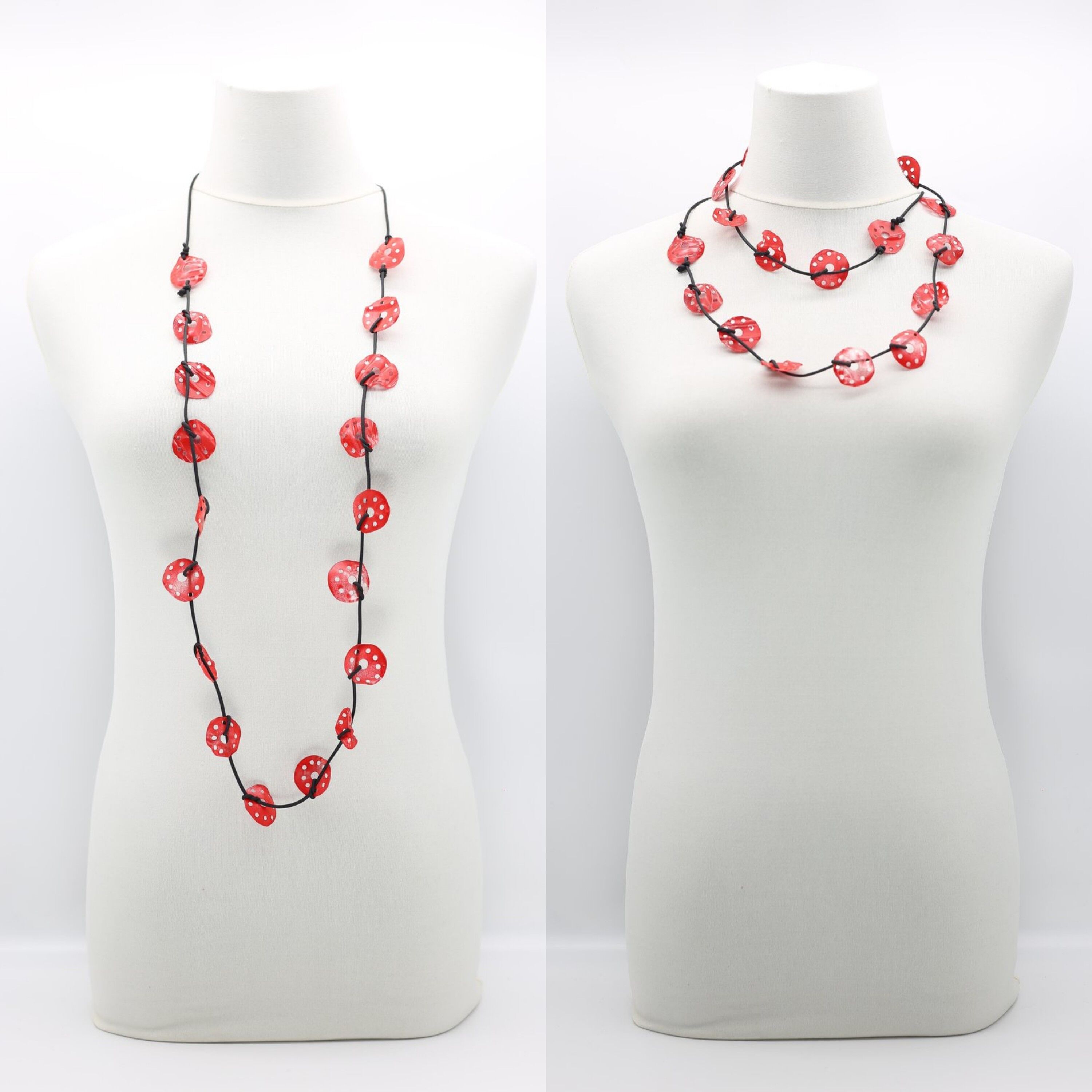 Aqua Lotus Root Halskette - Klein - Handbemalt - Rot