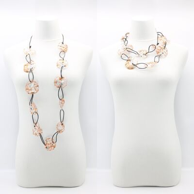 Collana con radice di loto acqua - Grande - Dorata a mano - Oro con oro rosa