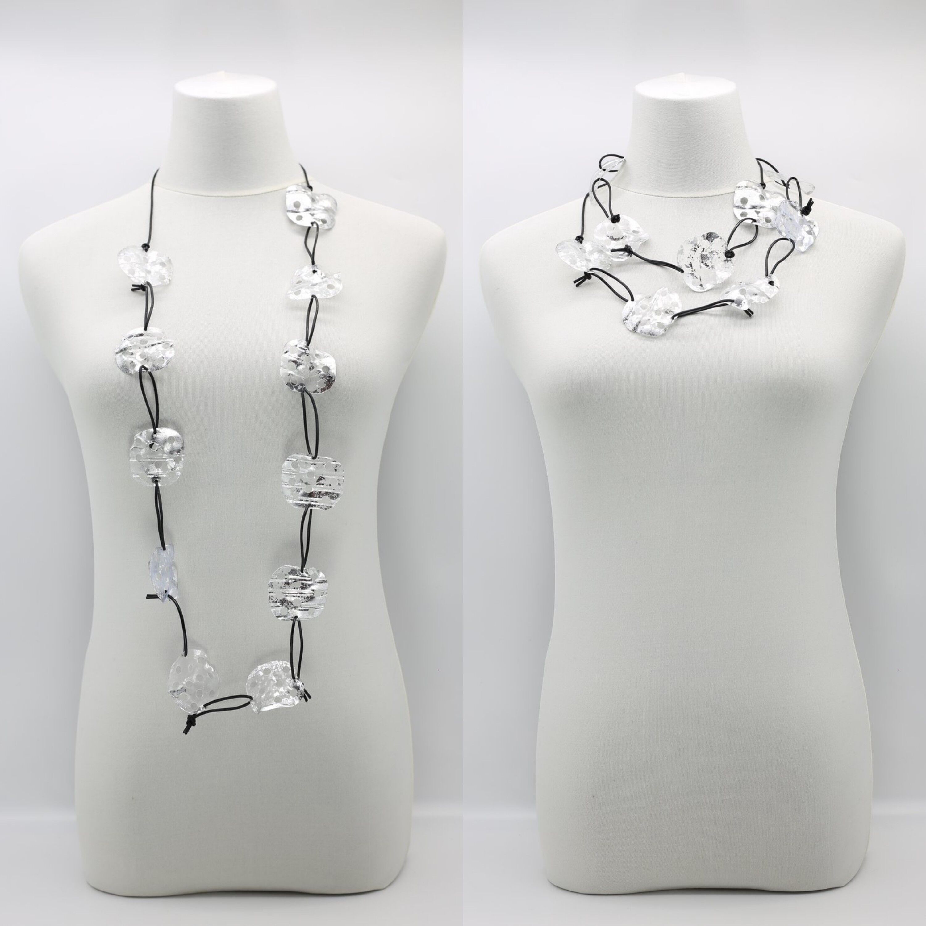 Aqua Lotus Root Halskette - Groß - Handvergoldet - Silber