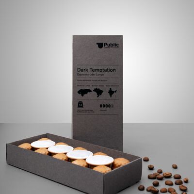 Capsule en bois Dark Temptation - bio-compostable et compatible Nespresso