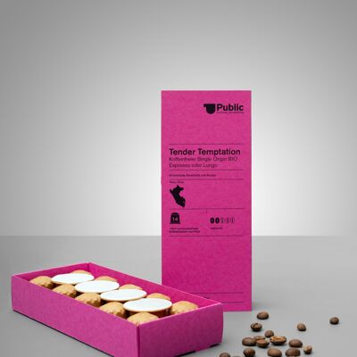 Tender Temptation wooden capsule - bio-compostable and Nespresso-compatible