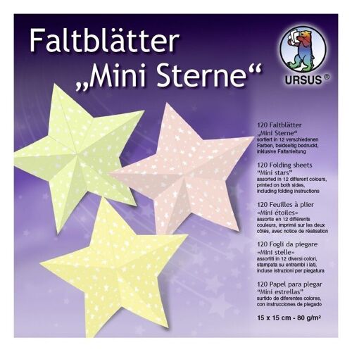 Faltblätter "Mini-Sterne", 15 x 15 cm