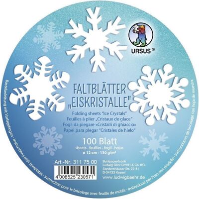 Hojas de papel de dibujo de colores "Cristales de hielo", Ø 12 cm