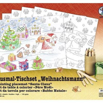 Ausmal-Tischset "Weihnachtsmann"