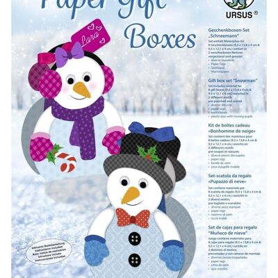 Cajas de regalo de papel "Muñecos de nieve"