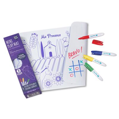 Nomadic coloring: mini reversible Playmat 4 markers included - Reusable - PROVENCE
