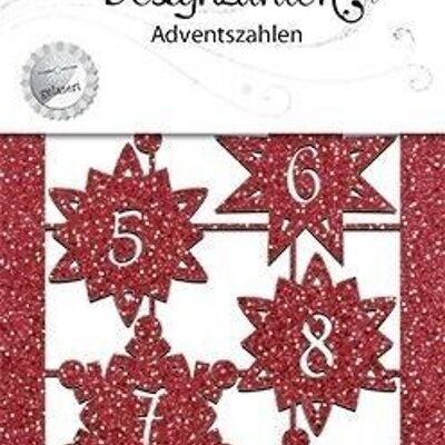 Design numbers "Advent numbers", ruby red