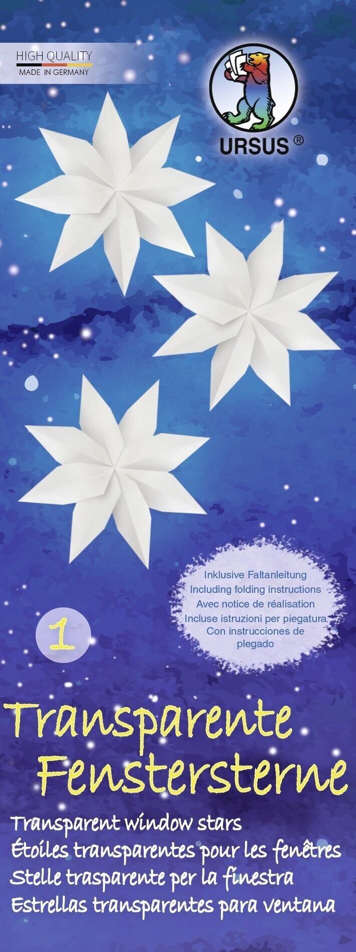 Stelle trasparenti per finestre, bianche