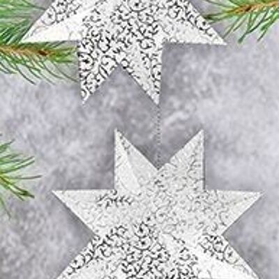 Christmas stars "Stella Apart Klassik", white / silver