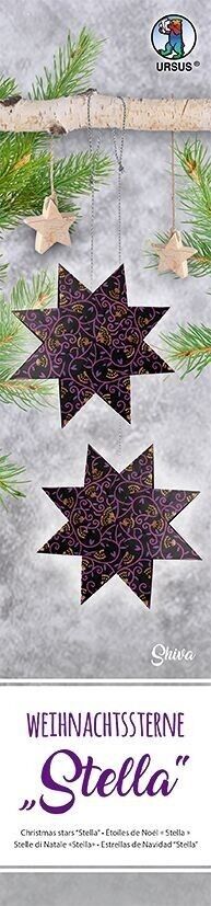 Stelle di Natale "Stella Indian Style Shiva", nere / viola / rame