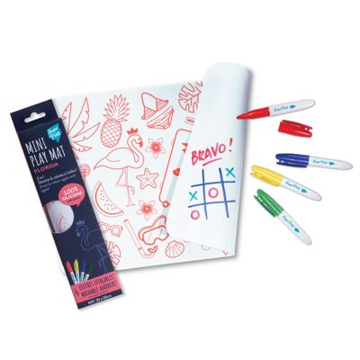 Portable coloring: mini reversible Playmat 4 markers included - Reusable - FLORIDA