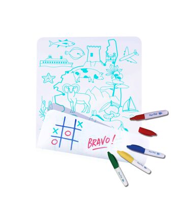 Coloriage nomade : mini Playmat réversible 4 feutres inclus - Réutilisable - CORSE 5