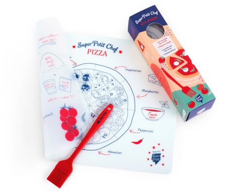 PROMO ! KIT PIZZA  : Kit Chef Pizza - Recette Fournie - Passe Au Lave-Vaisselle - Réutilisable - Antibactérien - À Partir De 3 Ans