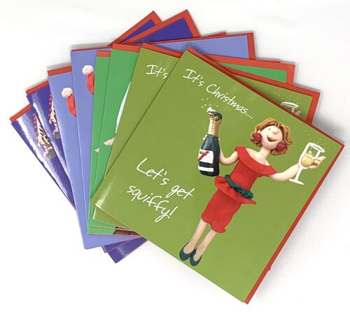 Christmas pack -  2 each of 4 Erica Sturla cards