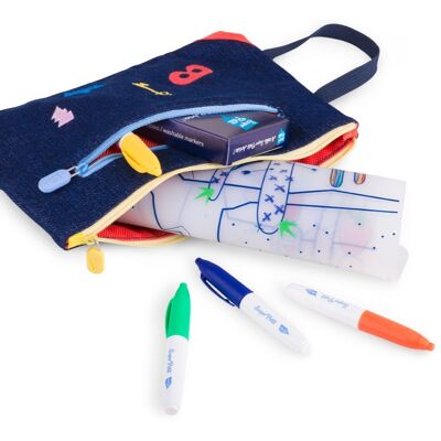 Trousse école  en denim SECRET