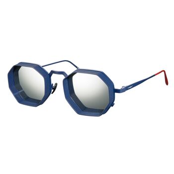 Boby - Monture Bleu Foncé Mat - Verres Miroir Argent 2