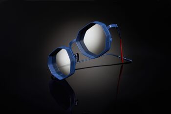 Boby - Monture Bleu Foncé Mat - Verres Miroir Argent 3